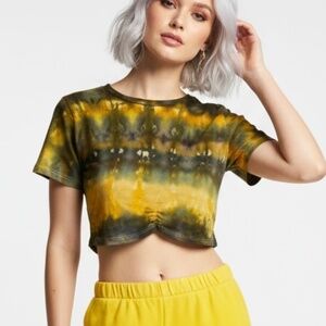 NEW LOVERS and FRIENDS Hand Tie Dye Crop Top T-shirt XXS
